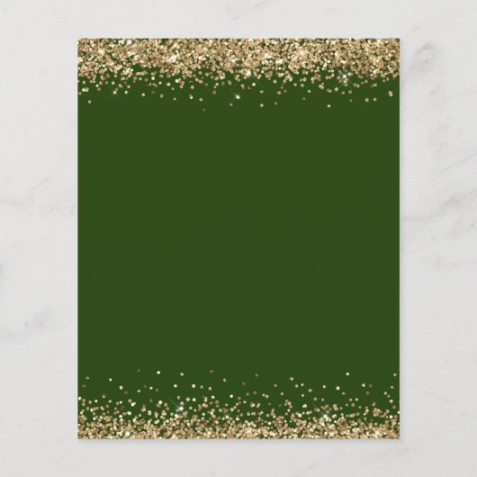 Budget Emerald Gold Glitter 2024 Afstuderen Invite (Achterkant)