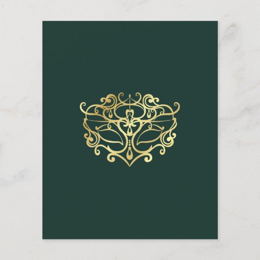 Budget Emerald & Gold Masquerade Sweet 16 Party (Achterkant)