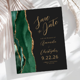 Budget Emerald Goud Agaat Script Save the Date