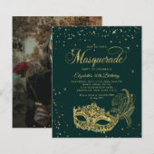 BUDGET Emerald Gouden Maskerade Verjaardagsfoto (Voorkant / Achterkant)