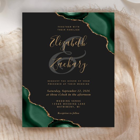 Budget Emerald Green Agate Corners Dark Wedding