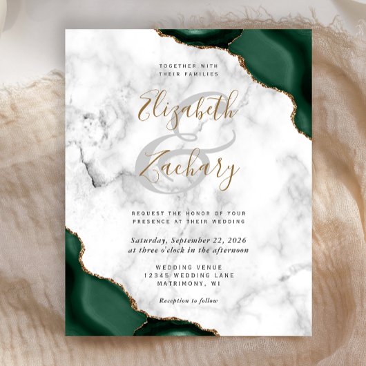 Budget Emerald Green Agate Corners Marble Wedding