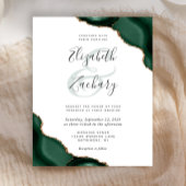 Budget Emerald Green Agate Corners Wedding Invite