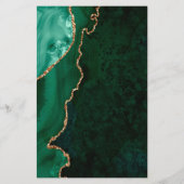 Budget Emerald Green Agate Corners Wedding Invite (Achterkant)