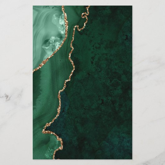 Budget Emerald Green Agate Corners Wedding Invite (Achterkant)