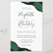 Budget Emerald Green Agate Corners Wedding Invite (Voorkant)