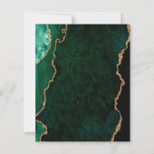 Budget Emerald Green Agate Corners Wedding Invite (Achterkant)
