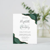 Budget Emerald Green Agate Corners Wedding Invite (Staand voorkant)