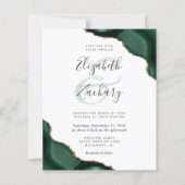 Budget Emerald Green Agate Corners Wedding Invite (Voorkant)