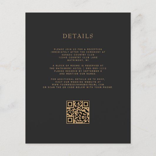 Budget Emerald Green Agate Gold QR Code Huwelijk (Achterkant)