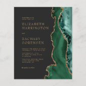 Budget Emerald Green Agate Gold QR Code Huwelijk (Voorkant)