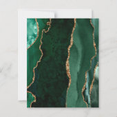 Budget Emerald Green Agate Ivory Wedding Invite (Achterkant)