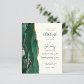 Budget Emerald Green Agate Ivory Wedding Invite (Staand voorkant)