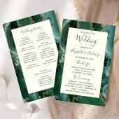Budget Emerald Green Agate Ivory Wedding Program