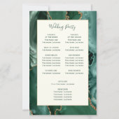 Budget Emerald Green Agate Ivory Wedding Program (Achterkant)