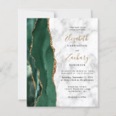 Budget Emerald Green Agate Marmer QR Code Huwelijk (Voorkant)