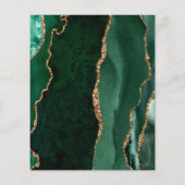 Budget Emerald Green Agate Marmeren Trouwmenu (Achterkant)