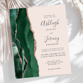 Budget Emerald Green Agate Roos Gold Blush Wedding