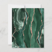 Budget Emerald Green Agate Roos Gold Wedding (Achterkant)