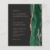 Budget Emerald Green Agate Roos Gold Wedding (Voorkant)