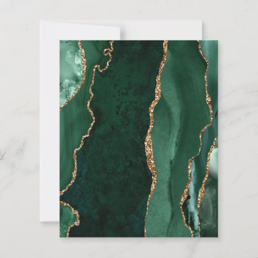 Budget Emerald Green Agate Rust bruiloft uitnodigi (Achterkant)