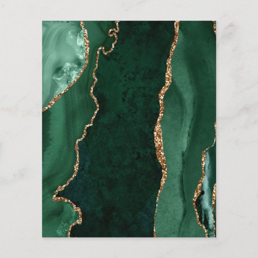 Budget Emerald Green Agate Script Save the Date (Achterkant)