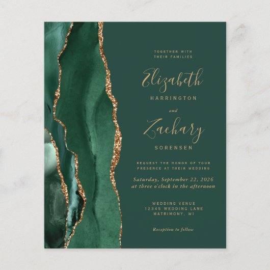 Budget Emerald Green Agate Wedding (Voorkant)