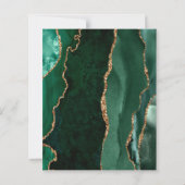Budget Emerald Green Agate Wedding Invite (Achterkant)