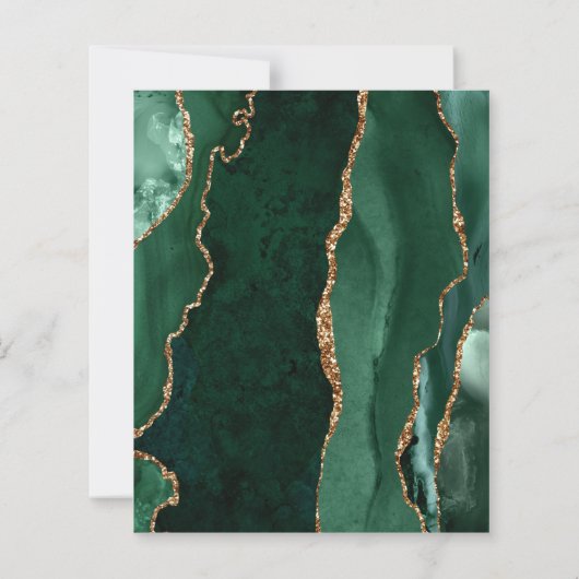 Budget Emerald Green Agate Wedding Invite (Achterkant)