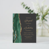 Budget Emerald Green Agate Wedding Invite (Staand voorkant)