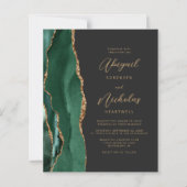 Budget Emerald Green Agate Wedding Invite (Voorkant)