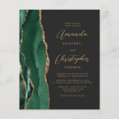 Budget Emerald Green Agate Wedding Invite (Voorkant)