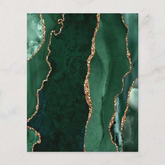 Budget Emerald Green Agate Wedding Invite (Achterkant)