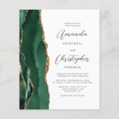 Budget Emerald Green Agate Wedding Invite (Voorkant)