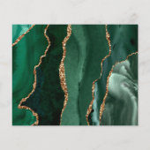 Budget Emerald Green Agate Wedding Save the Date (Achterkant)