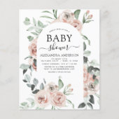 Budget Emerald Green Baby shower Floral (Voorkant)