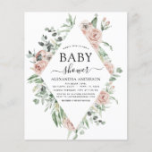 Budget Emerald Green Baby shower Floral (Voorkant)