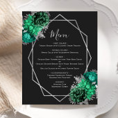 Budget Emerald Green Bloemen Zwart Trouwmenu