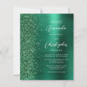 Budget Emerald Green Brushed Metal Wedding (Voorkant)