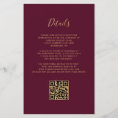Budget Emerald Green Burgundy QR Code Wedding (Achterkant)