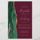 Budget Emerald Green Burgundy QR Code Wedding (Voorkant)