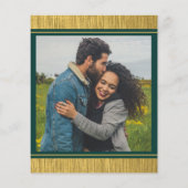 Budget Emerald Green en Gold Photo Wedding Invite (Achterkant)