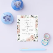 Budget Emerald Green Floral Wedding Invitation Flyer (Enkel)