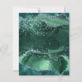 Budget Emerald Green Glitter Arch Wedding Invite (Achterkant)