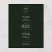 Budget Emerald Green Glitter Wedding Programme (Achterkant)