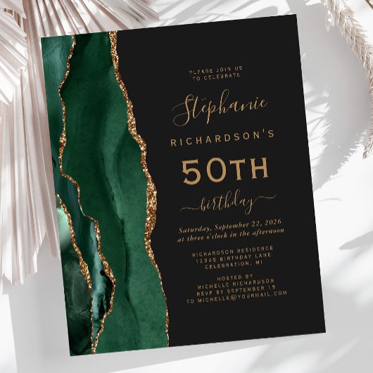 Budget Emerald Green Gold Agaat Dark 50th Birthday