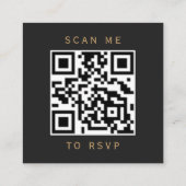 Budget Emerald Green Gold Agaat Dark QR Code RSVP Informatiekaartje (Achterkant)