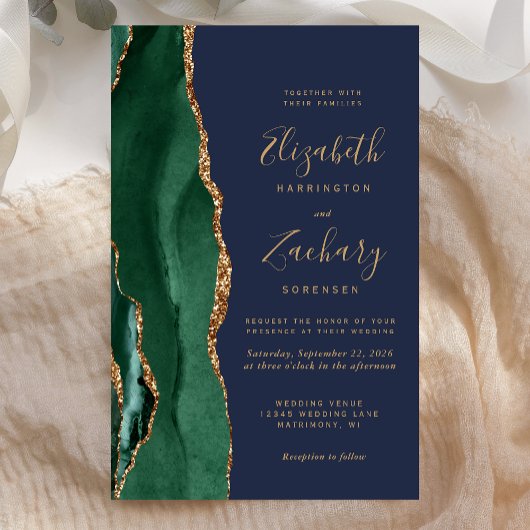 Budget Emerald Green Gold Agaat Navy Blue Wedding