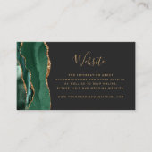 Budget Emerald Green Gold Agaat Wedding QR-code Informatiekaartje (Voorkant)