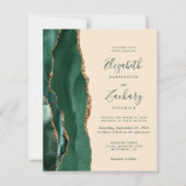 Budget Emerald Green Gold Agate Champagne Trouwen (Voorkant)